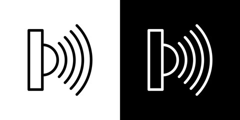 Motion sensor icon line art, vector set
