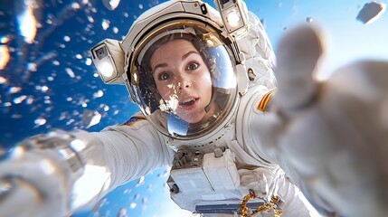 Astronaut Taking Selfie in Space