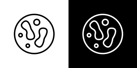 Microorganism icon line art, vector set