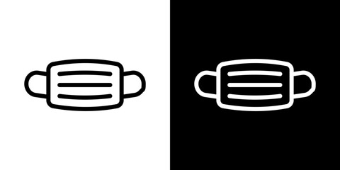 Mask icon line art, vector set