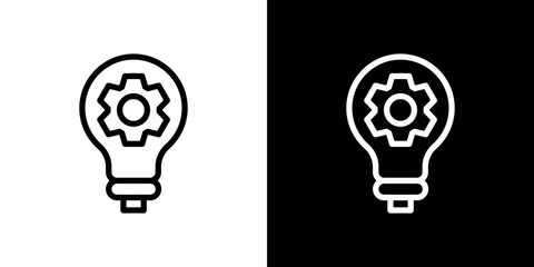 Innovation icon line art, vector set