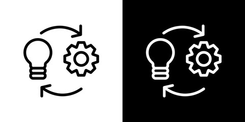 Implementation icon line art, vector set