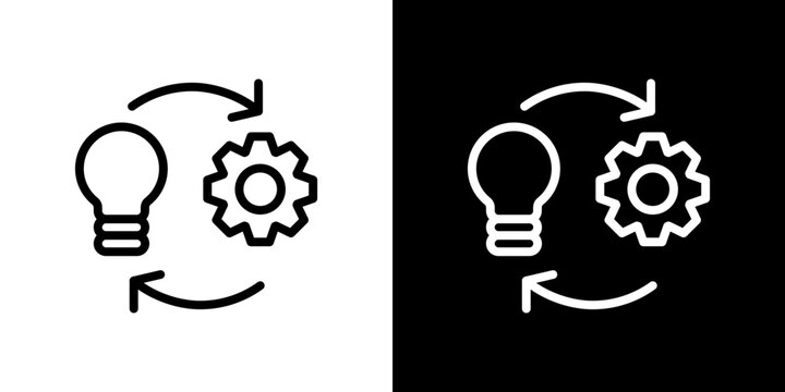 Implementation icon line art, vector set