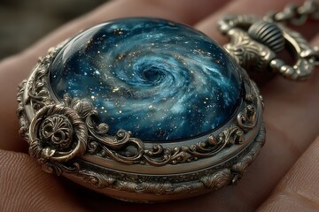 Galaxy in Time Antique Pocketwatch
