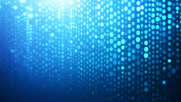 Abstract Blue Digital Background with Glowing Hexagonal Pattern and Lighting - Powered by Adobe