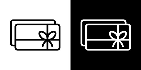 Gift voucher icon line art, vector set