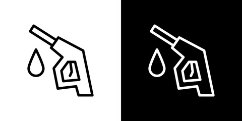 Fuel icon line art, vector set