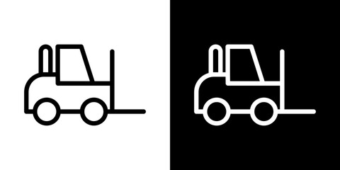 Forklift icon line art, vector set © Franklin