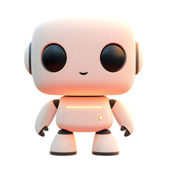 Cheerful, light-toned robotic figure, digitally rendered with simple, expressive features.