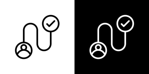 Customer journey icon line art, vector set
