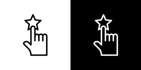 Customer feedback icon line art, vector set