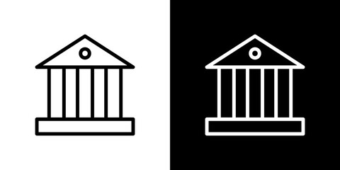 Court icon line art, vector set