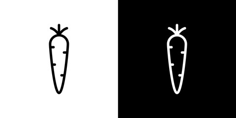Carrot icon line art, vector set