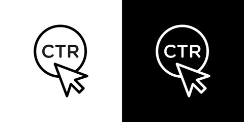 CTR icon line art, vector set