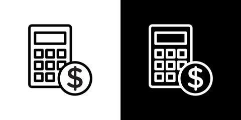 Budget icon line art, vector set