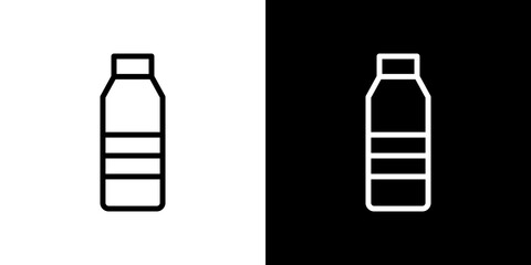 Bottle icon line art, vector set
