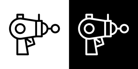 Blaster icon line art, vector set