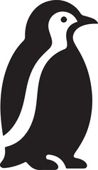 Penguin Black Silhouette Vector, Arctic Animal Clipart & Cute Winter Design