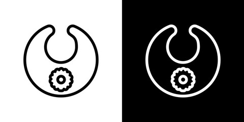 Baby bib icon line art, vector set