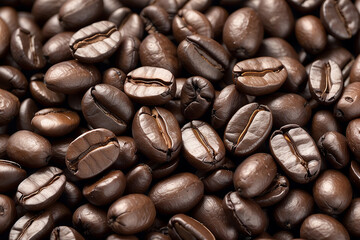 Fototapeta premium pile of coffee beans isolated on white or transparent png