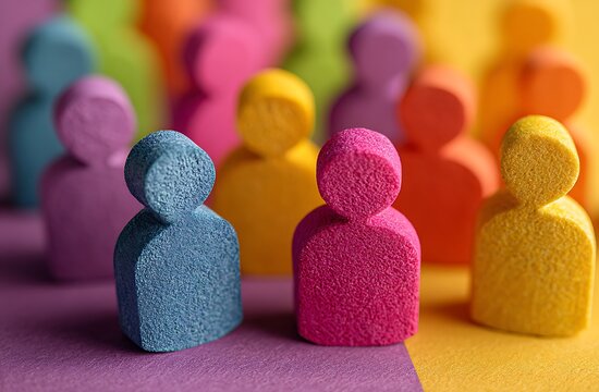 Colorful People Figures Representing Diversity Teamwork and Community Collaboration