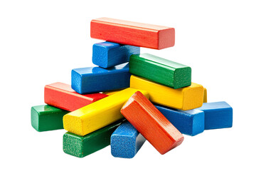 a pile of wooden blocks sitting on top of each other