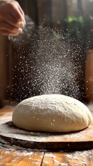 Obraz premium Flour dusting freshly baked dough