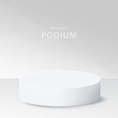Two white podiums. Elegant, simple backdrop. Ideal for product presentations & branding. Vector.