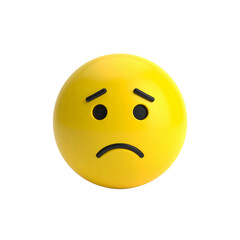 Fototapeta premium A Sad Emoji with Downcast Eyes and a Downward Turned Mouth, a representation of a negative emotion