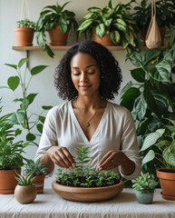 Plants in living environments enhance well-being and mindfulness.