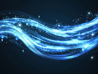 Abstract glowing light blue waves background