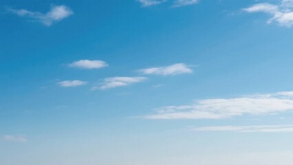 Fototapeta premium Vast blue sky with scattered clouds, a serene minimalist canvas of endless calm
