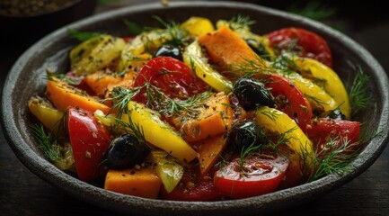 Colorful vegetable medley salad