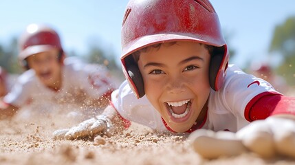 Baseball Player Sliding Into Base