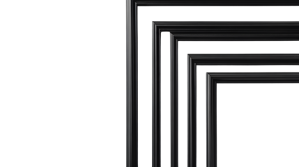 Elegant Set of Black Border Frame Mockups on White Background for Pictures and Artwork Display