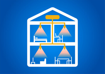 全館空調のイメージイラスト