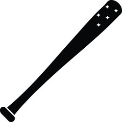 Classic Wooden Baseball Bat Silhouette Bold Black Design for Independence Day