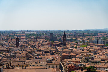 Verona, Italy &ndash; Aerial View of Historic Cityscape and Bell Towers &ndash; May 2, 2025