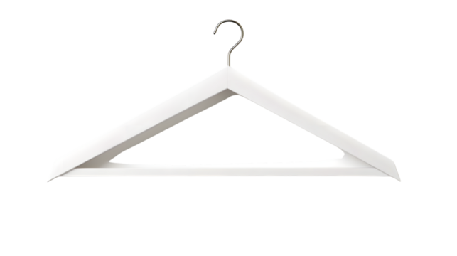 Modern White Banner with Electronics and Coat Hanger on White Background