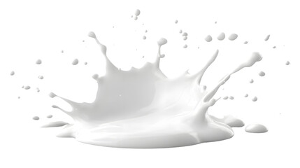 Splendid White Milk Cream Wave Splash with Drops and Splatters