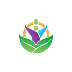 wellness logo design vector 