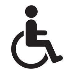 Wheelchair Disability on Flat Round Button
