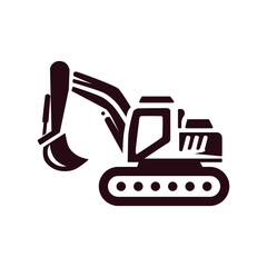 Excavator Silhouette for Construction and Engineering Projects