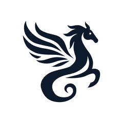 Fototapeta premium Pegasus Silhouette for Logos and Branding