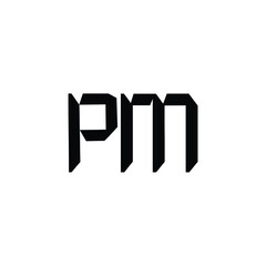 PM monogram logo design letter text name symbol monochrome logotype alphabet character simple logo
