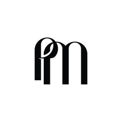 PM monogram logo design letter text name symbol monochrome logotype alphabet character simple logo