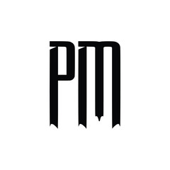 PM monogram logo design letter text name symbol monochrome logotype alphabet character simple logo