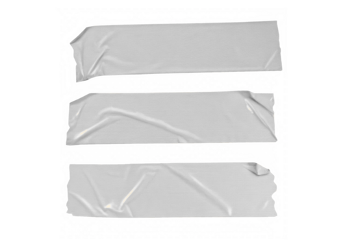 Gray adhesive tapes. Torn sticky tape Collection—wrinkled adhesive tape pieces. Isolated, 8k, realistic, High resolution, Close-Up or High Detailed PNG or Transparency Background - Powered by Adobe