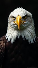 Fototapeta premium bald eagle on a fence