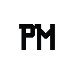 Fototapeta premium PM monogram logo design letter text name symbol monochrome logotype alphabet character simple logo